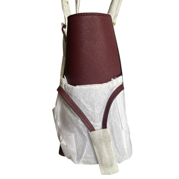 Michael Kors Jet Set Travel XLarge Tote Bag Oxblood Leather Shoulder  Handbag - Picture 6 of 9